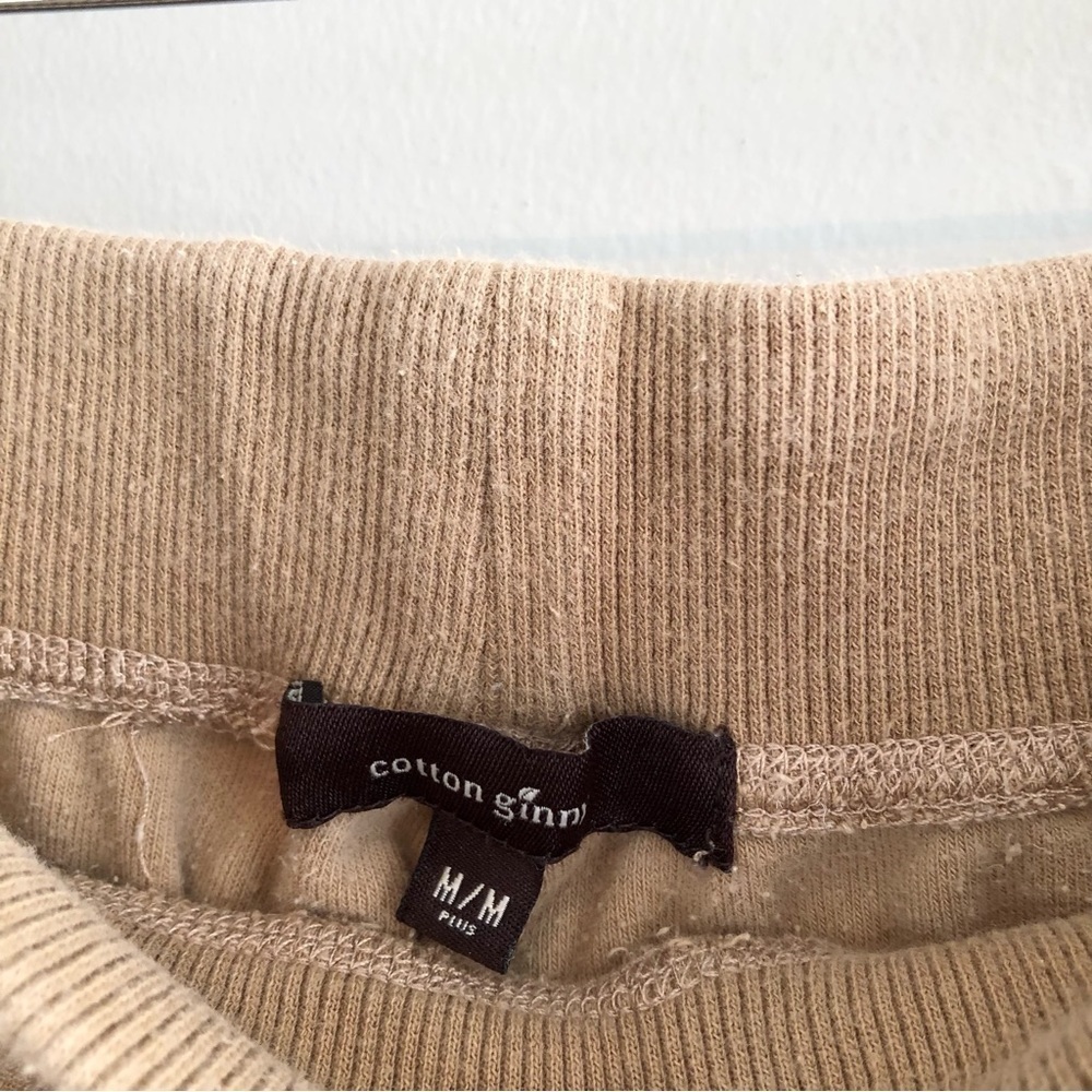 Cotton Ginny Vintage Y2K Terry Cloth Cropped Lounge Pants Tan XXL - Picture 6 of 12